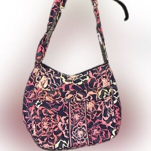 Vera Bradley Pink and Black Floral Shoulder Bag